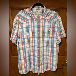 Lucky Brand Pearl button snap short sleeve shirt